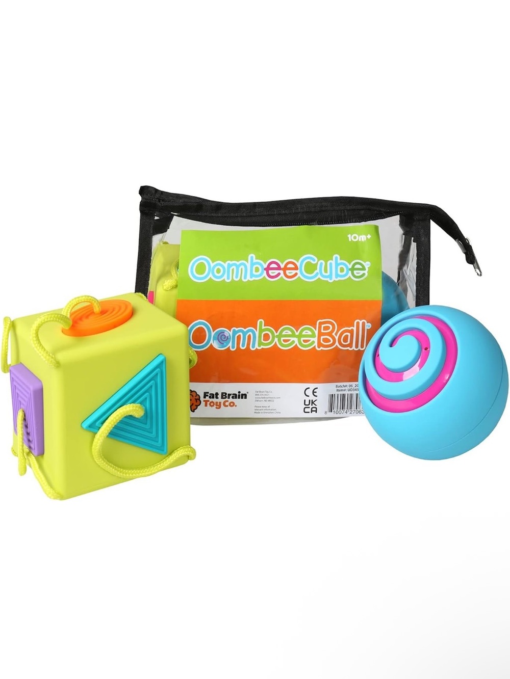 Fat Brain Toy Co. OombeeCube Shape Sorter and OombeeBall 2 Pc. Set NEW